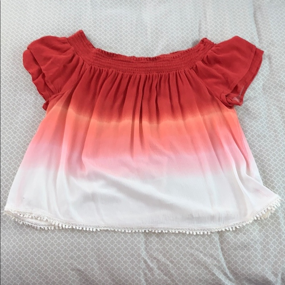 xhilration off the shoulder tie dye tee shirt